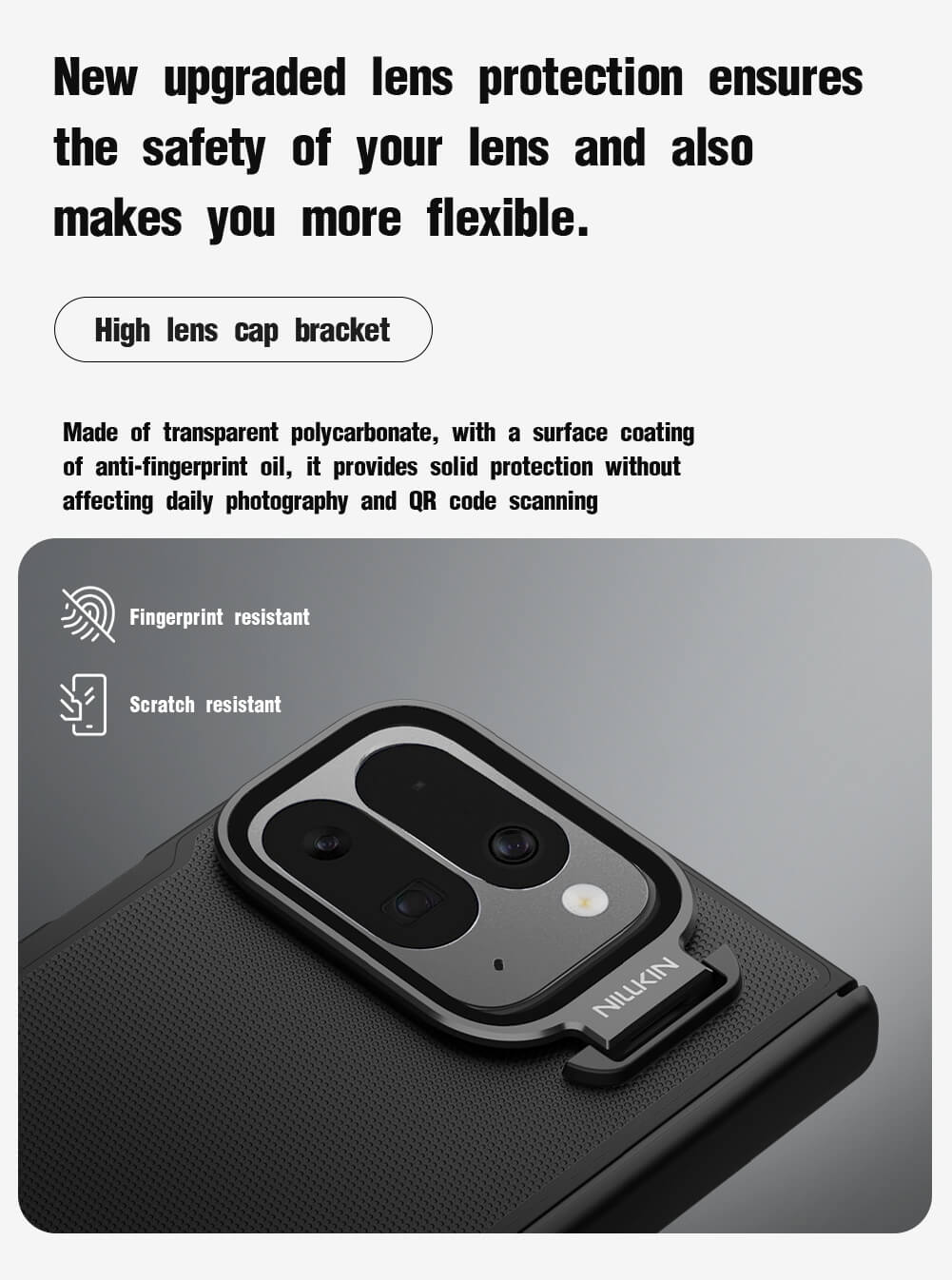 Чехол-крышка NILLKIN для Google Pixel 10 Pro Fold (серия Frosted shield Prop Transparent Lens Guard Edition)